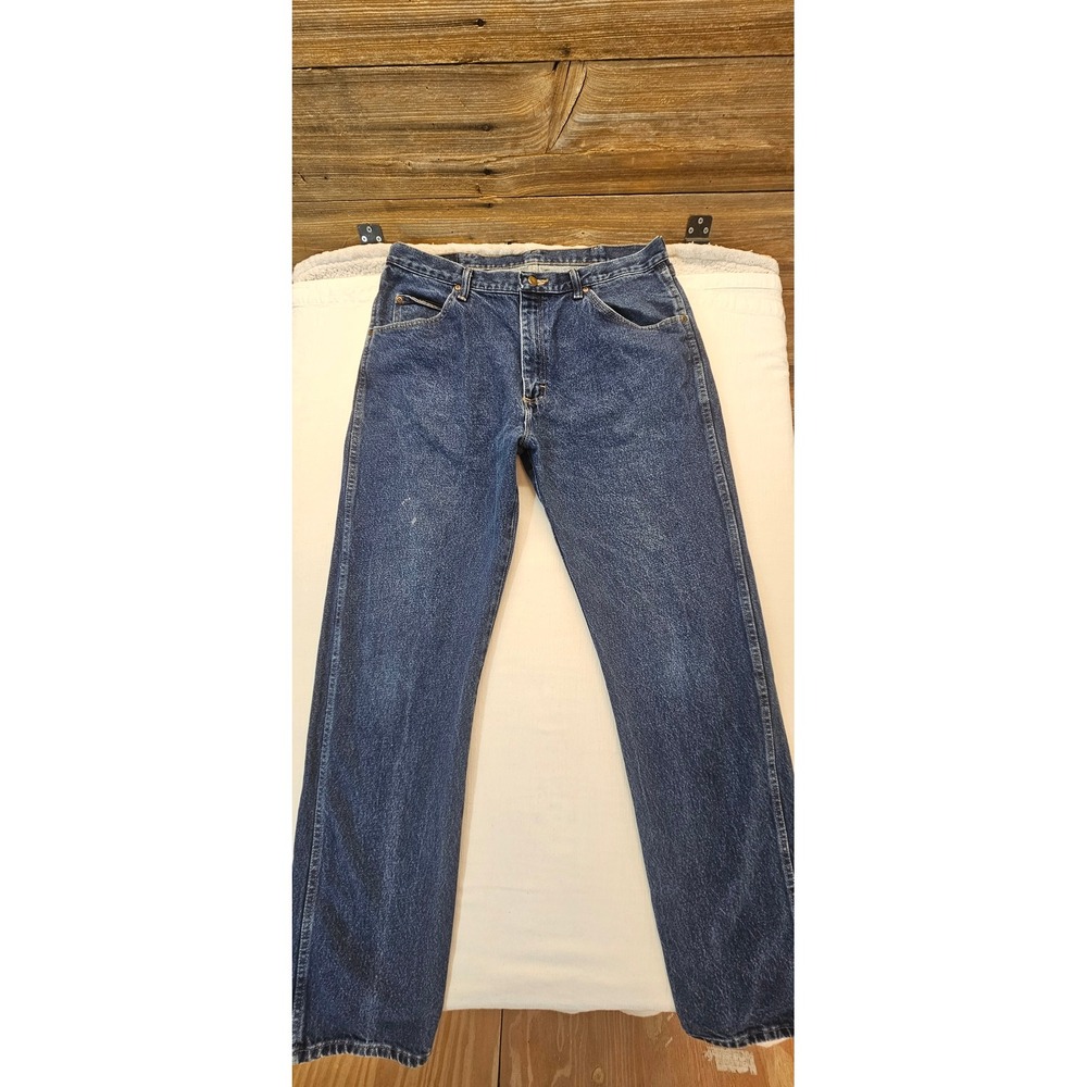 Wrangler Mens Regular Fit Blue Denim Jeans 36x34 96501MR Medium Wash Cotton